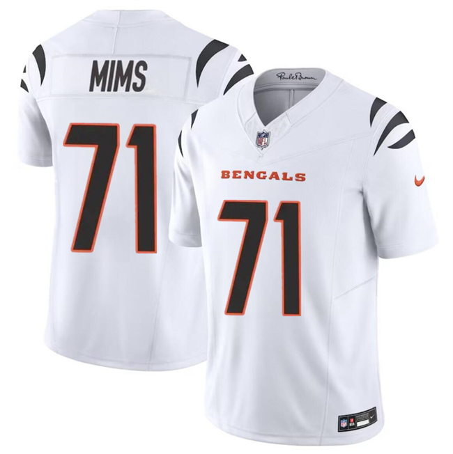 Men's Cincinnati Bengals #71 Amarius Mims White 2024 Draft F.U.S.E Vapor Untouchable Limited Football Stitched Jersey